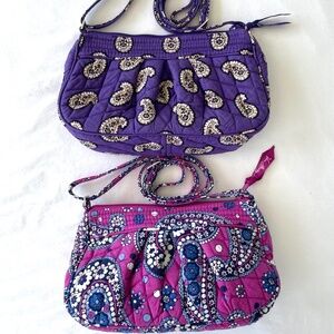 PAIR Retired Vera Bradley “Boysenberry” and “Simply Violet” Frannie Crossbody